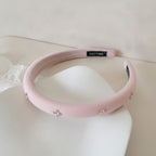 Padded Headband With Star Charms - Butterfly Bow Hairband 1.5cm Pink – hair accessories (view 2)