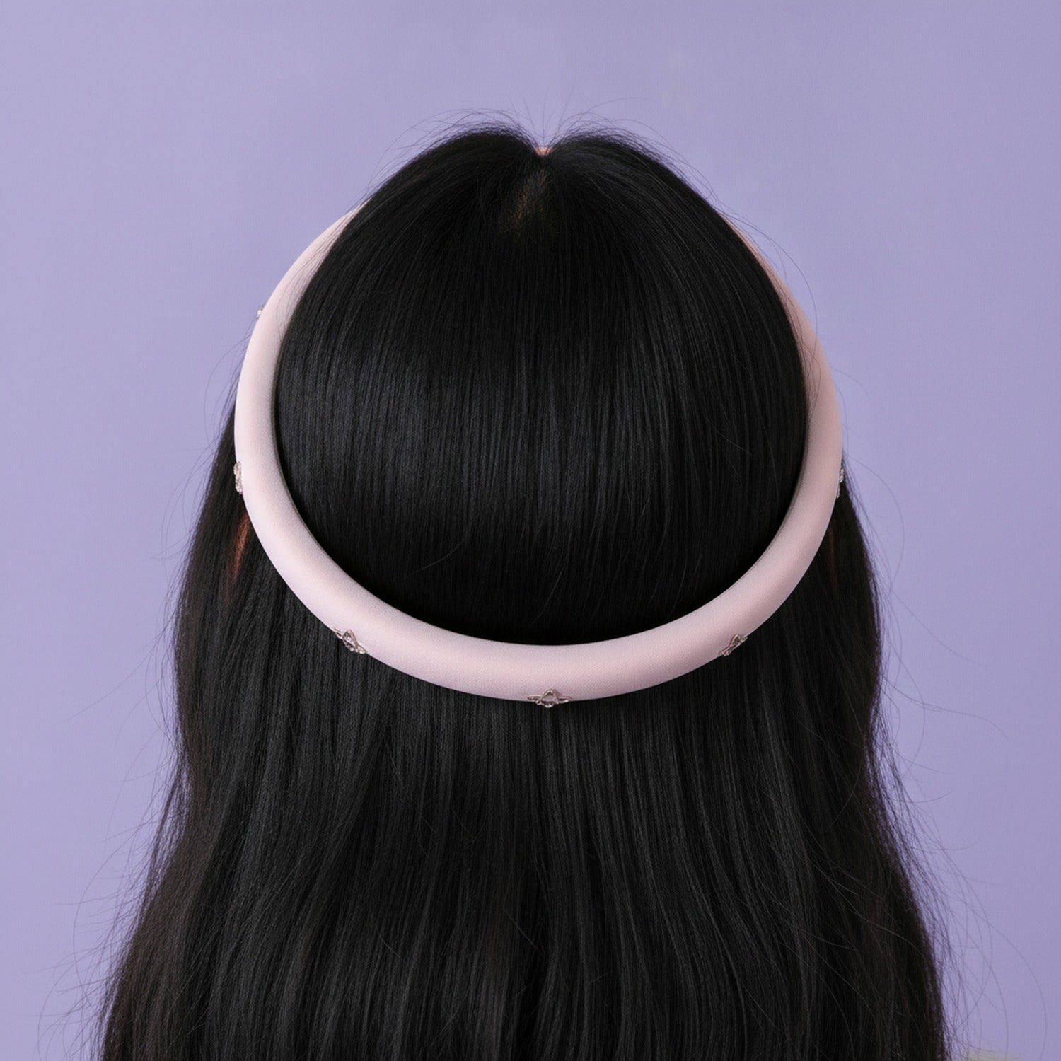 Padded Headband With Star Charms - Butterfly Bow Hairband 1.5cm Pink – hair accessories (view 3)