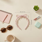 Pink Satin Headband with Metal Claws – hair accessories (view 2)