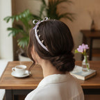 Lavender Spiked Chain Headband with Bow – hair accessories (view 2)