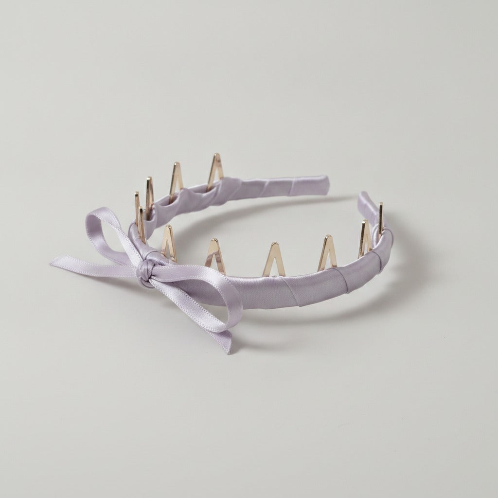 Lavender Spiked Chain Headband with Bow – hair accessories (view 1)
