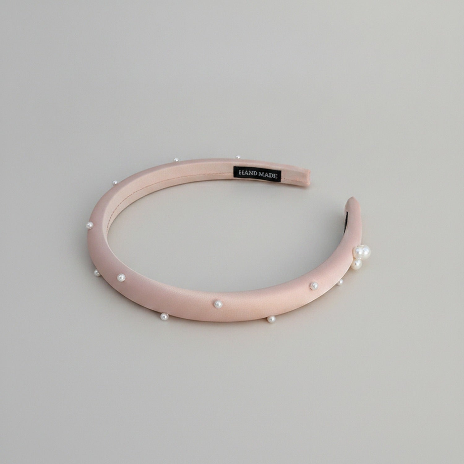 Pearl Beaded Padded Headband Blush