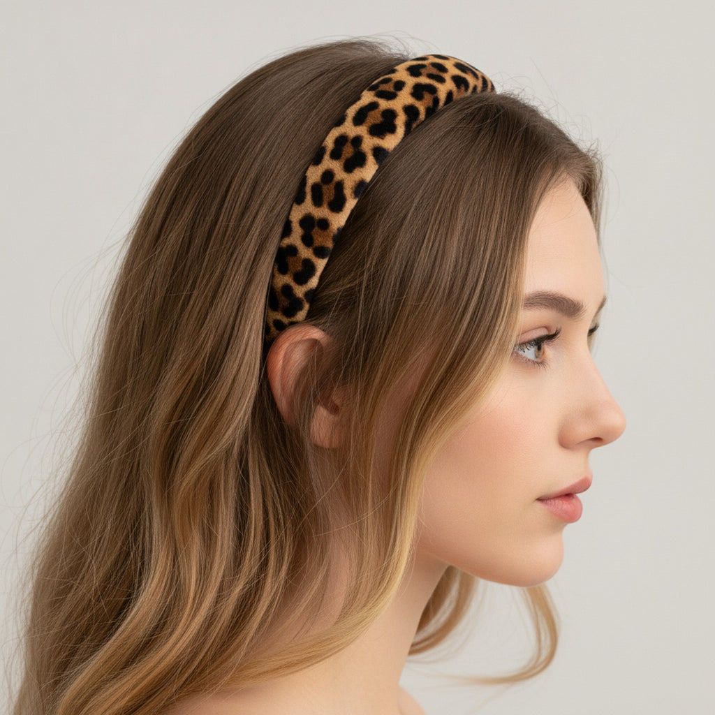 Leopard Print Padded Headband - Hair Headband - 3cm