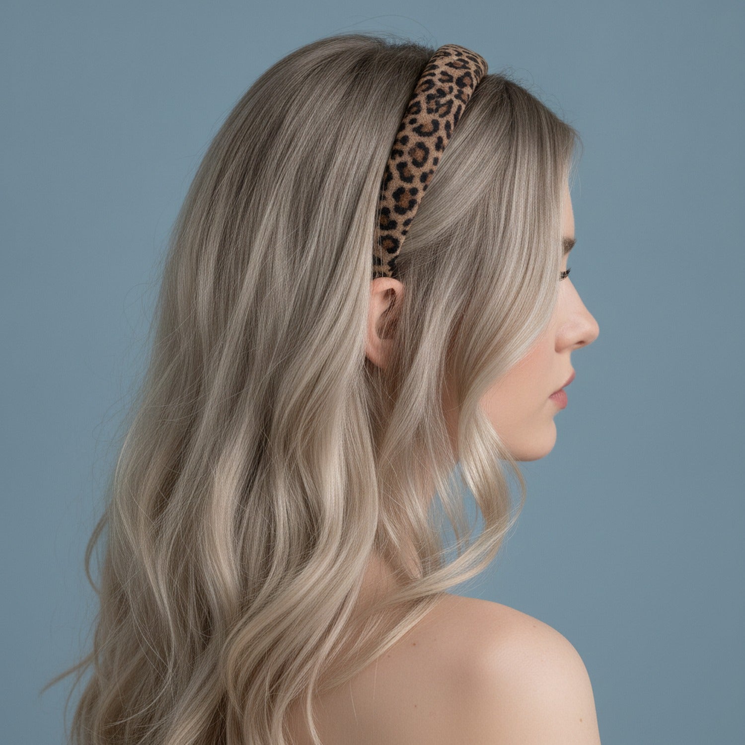 Leopard Print Padded Headband - Narrow Deep Leopard Print