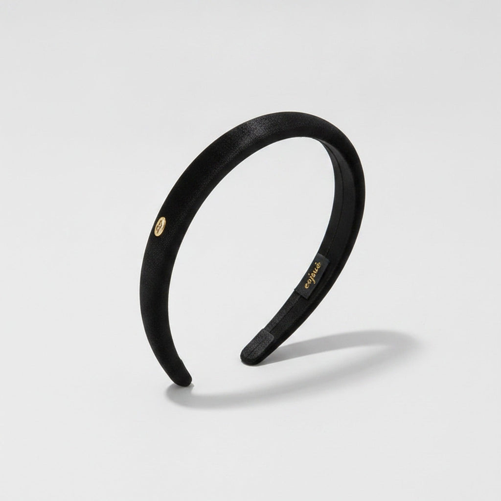 Pearl Padded Headband with Accent - Black Headband