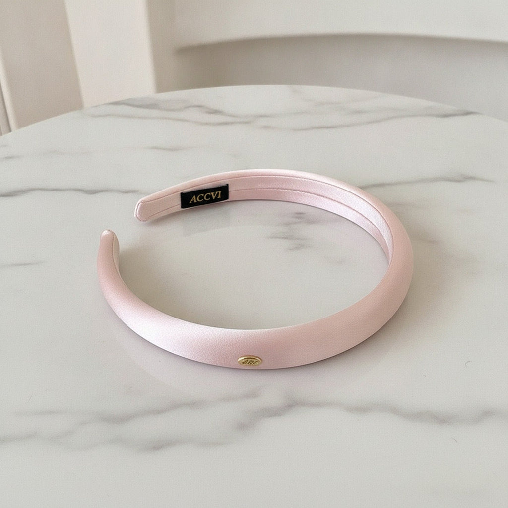 Pearl Padded Headband with Accent - Pink Hair Hoop