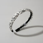 Floral Print Padded Headband Black White – hair accessories (view 1)