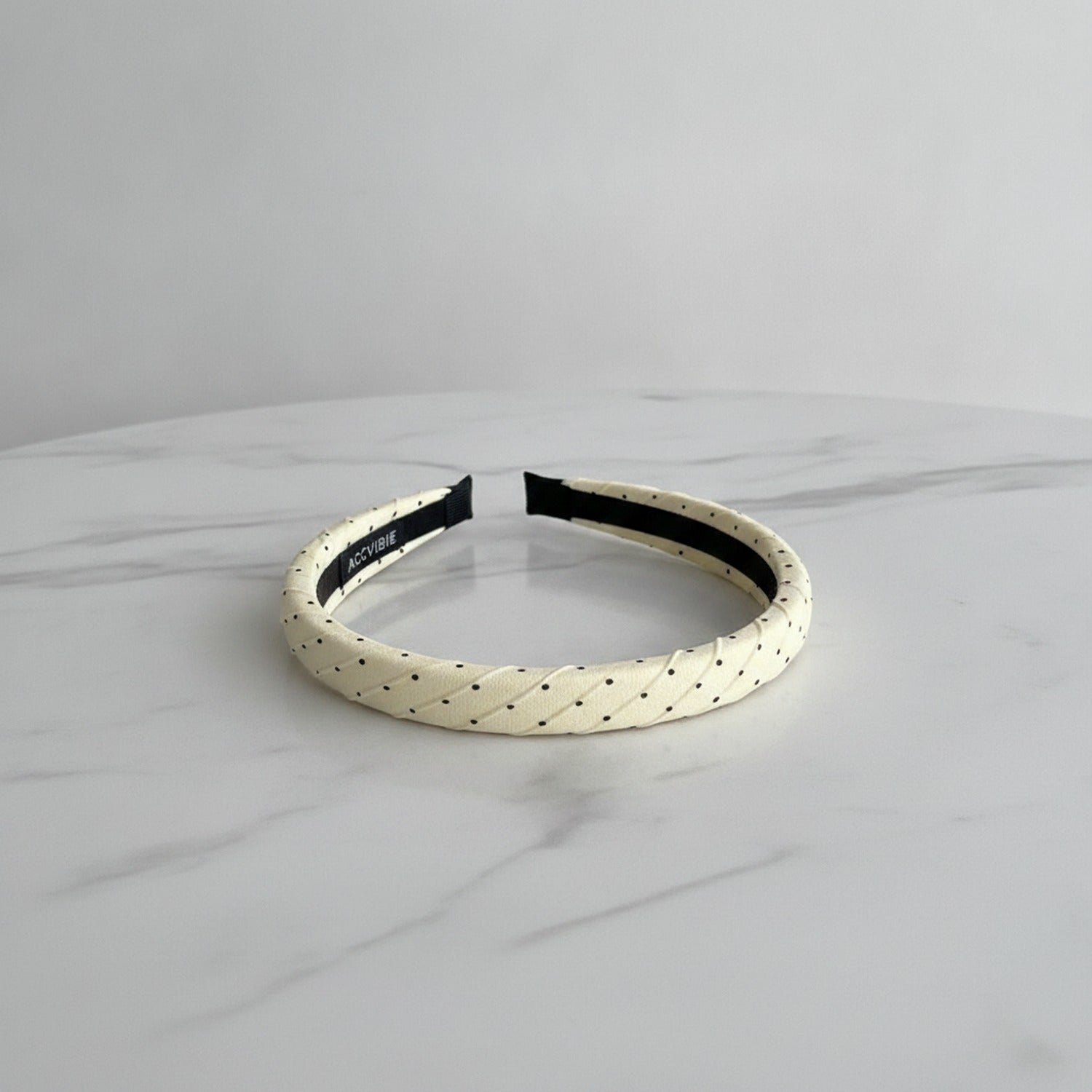 Padded Headband - Yellow Polka Dot Headband