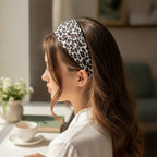 Leopard Print Padded Headband Black – hair accessories (view 2)