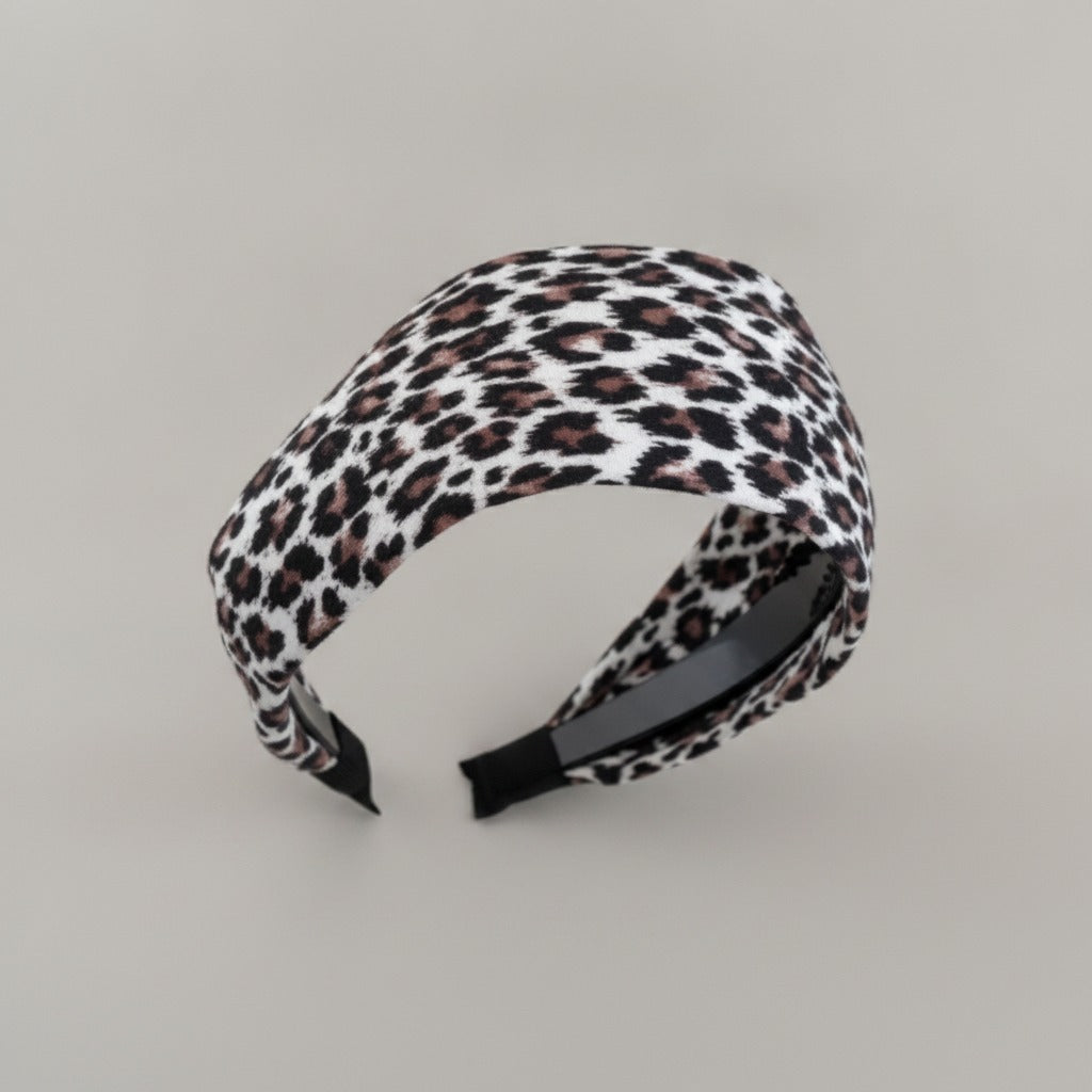 Leopard Print Padded Headband Black – hair accessories (view 1)