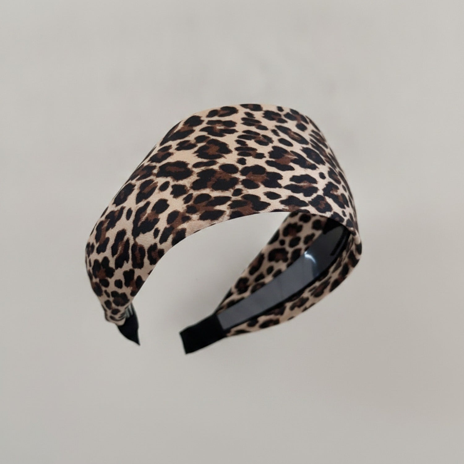 Leopard Print Padded Headband Black