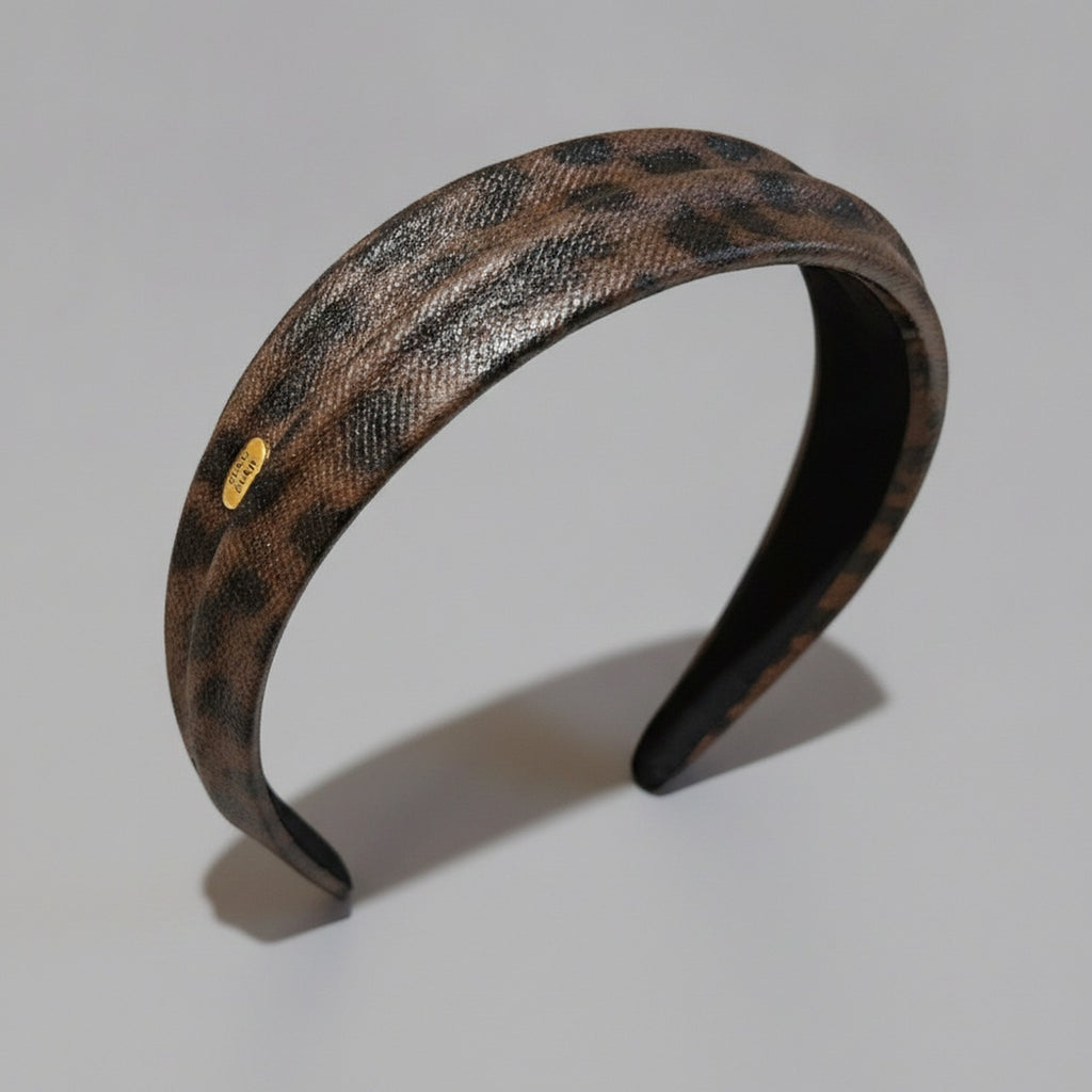 Tortoiseshell Brown Padded Headband – hair accessories (view 1)