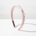 Padded Headband With Rhinestone Flowers - Pink – hair accessories (view 1)