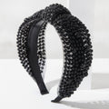 Beaded Padded Headband Knot - Black – hair accessories (view 1)
