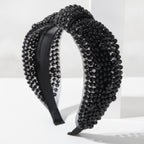 Beaded Padded Headband Knot - Black – hair accessories (view 1)