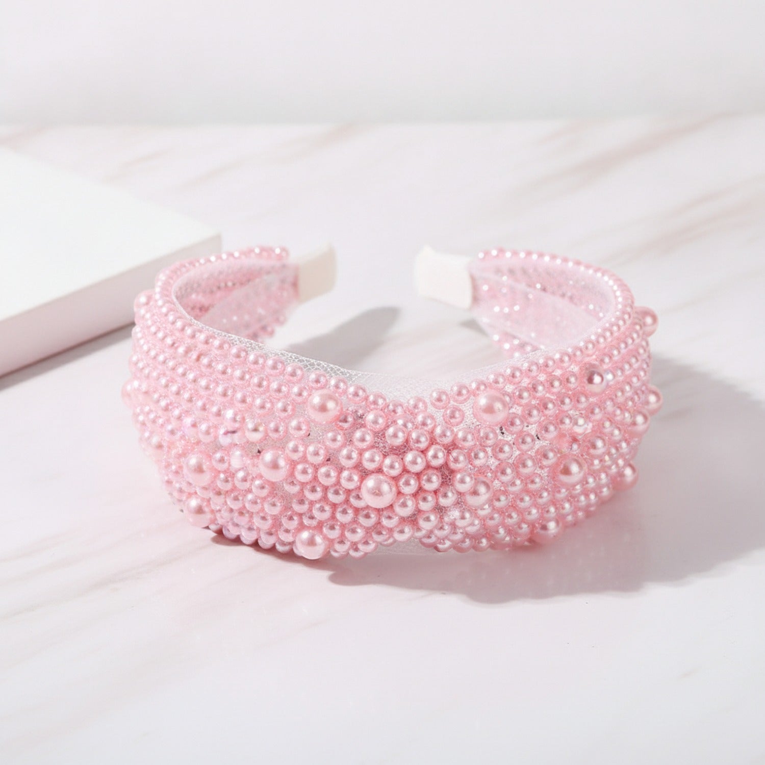 Beaded Padded Headband Knot - Pink