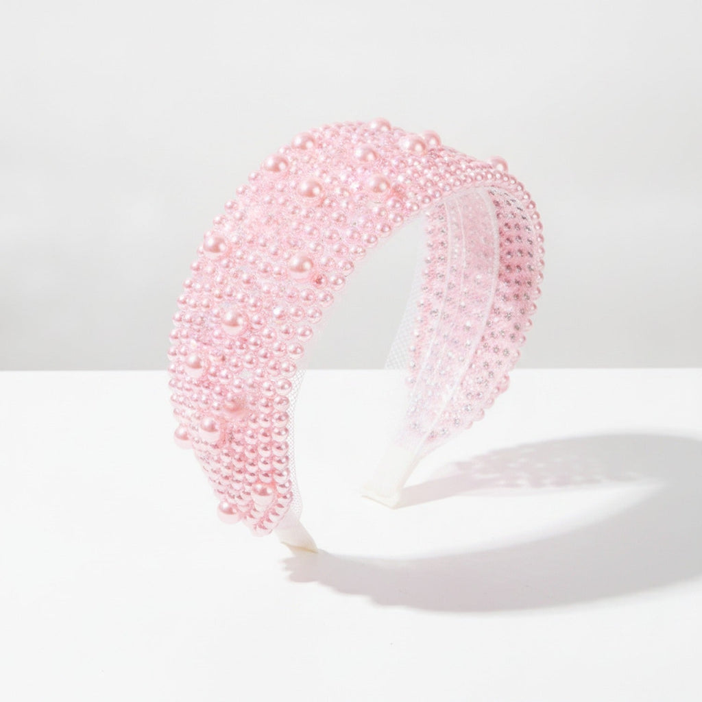 Beaded Padded Headband Knot - Pink