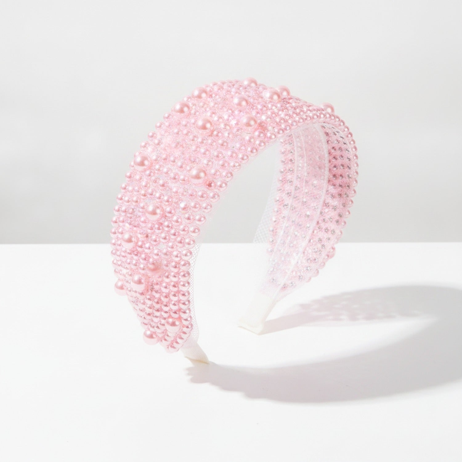 Beaded Padded Headband Knot - Pink