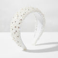 Beaded Padded Headband Knot - White – hair accessories (view 1)