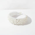 Beaded Padded Headband Knot - White