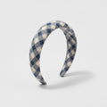 Quilted Padded Headband - Blue Check