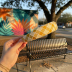 Quilted Padded Headband - Yellow Grid – hair accessories (view 3)