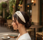 Cream Padded Headband With Rhinestone Embellishment – hair accessories (view 2)