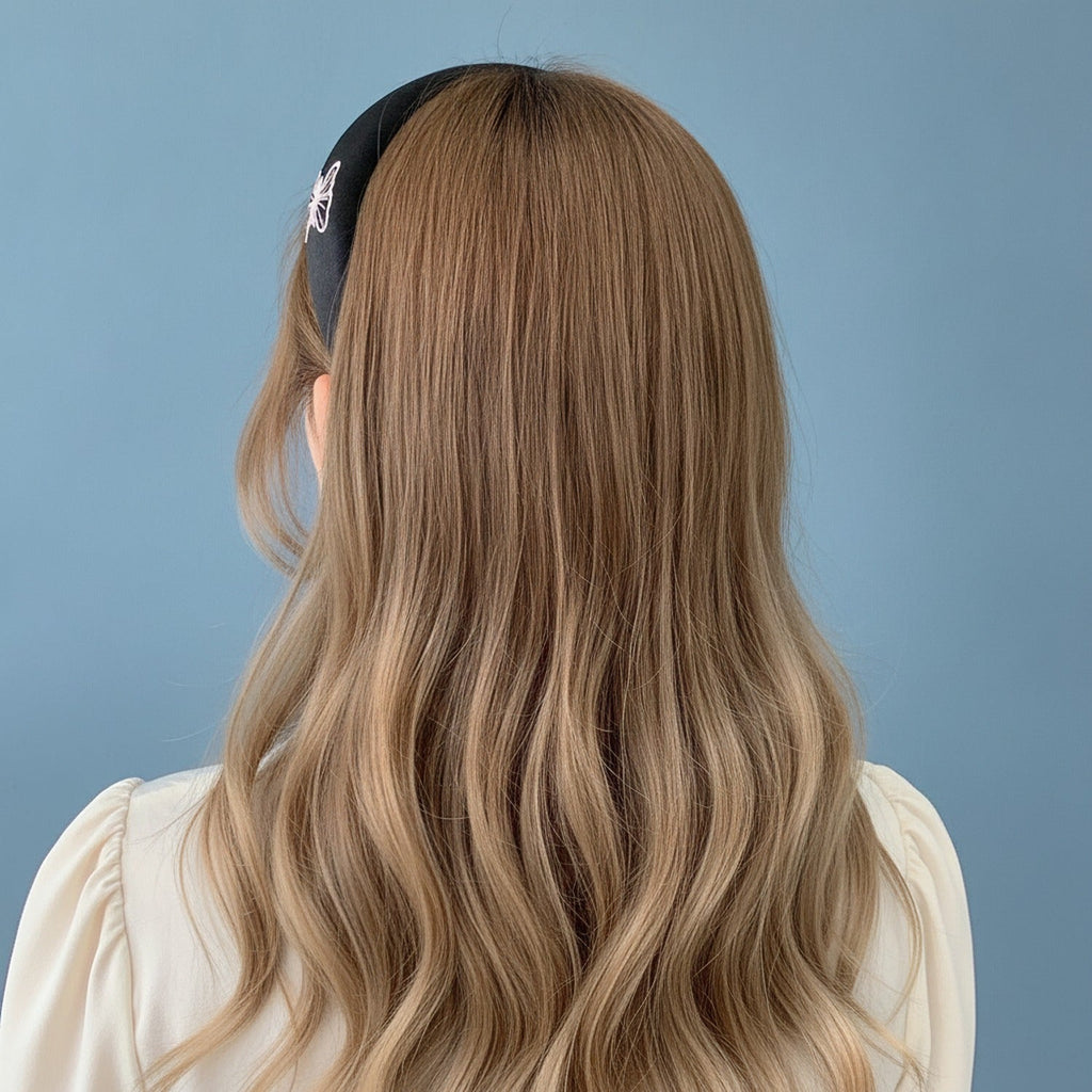 Pearl Lace Padded Headband - Gray