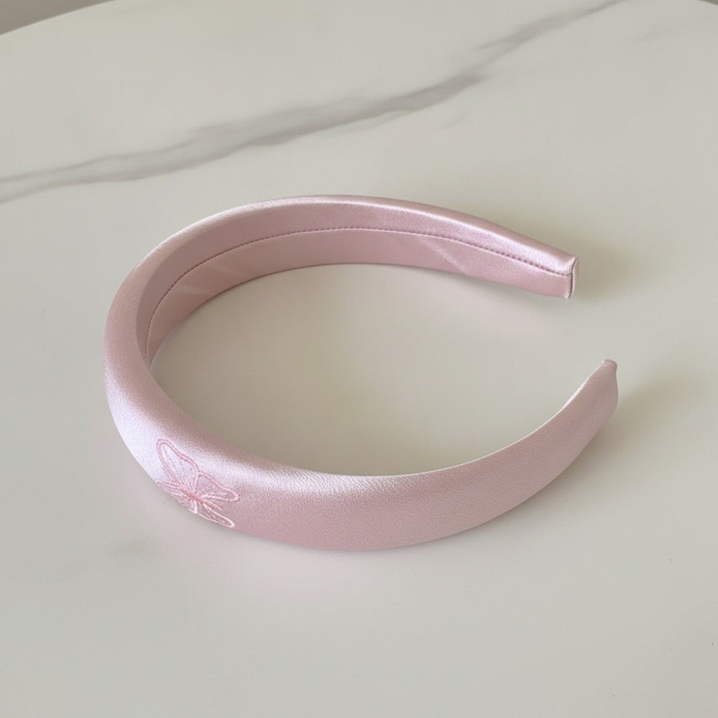 Pearl Lace Padded Headband - Pink