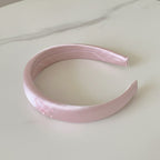 Pearl Lace Padded Headband - Pink