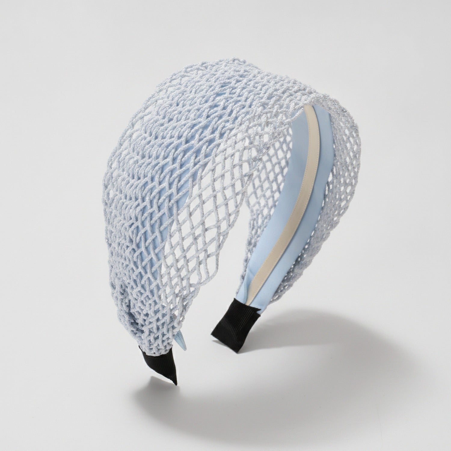 Knit Padded Headband - Gray Woven Rattan
