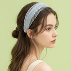Knit Padded Headband - Gray Woven Rattan