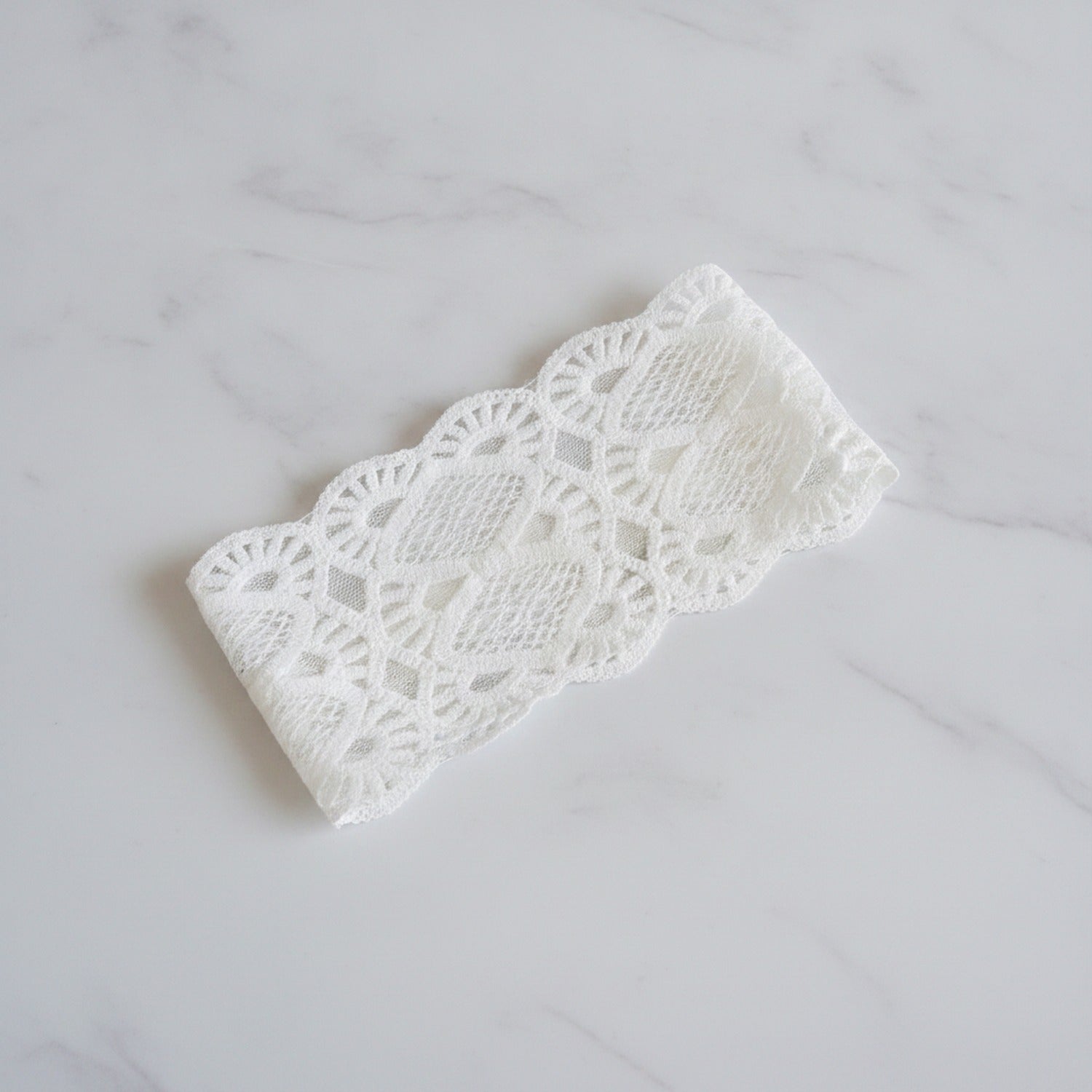 Delicate Lace Floral Crown Headband White