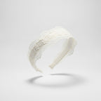 Delicate Lace Floral Crown Headband White – hair accessories (view 1)
