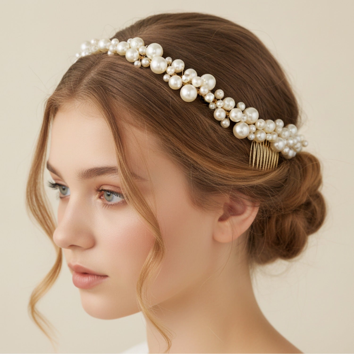 Pearl Cluster Hair Comb
