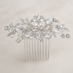 Crystallized Flower Hair Comb - Silver – hair accessories (view 2)