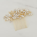 Crystallized Flower Hair Comb - Gold – hair accessories (view 2)