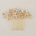 Crystallized Flower Hair Comb - Gold
