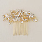 Crystallized Flower Hair Comb - Gold