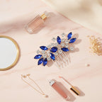 Crystallized Statement Hair Comb - Blue – hair accessories (view 3)