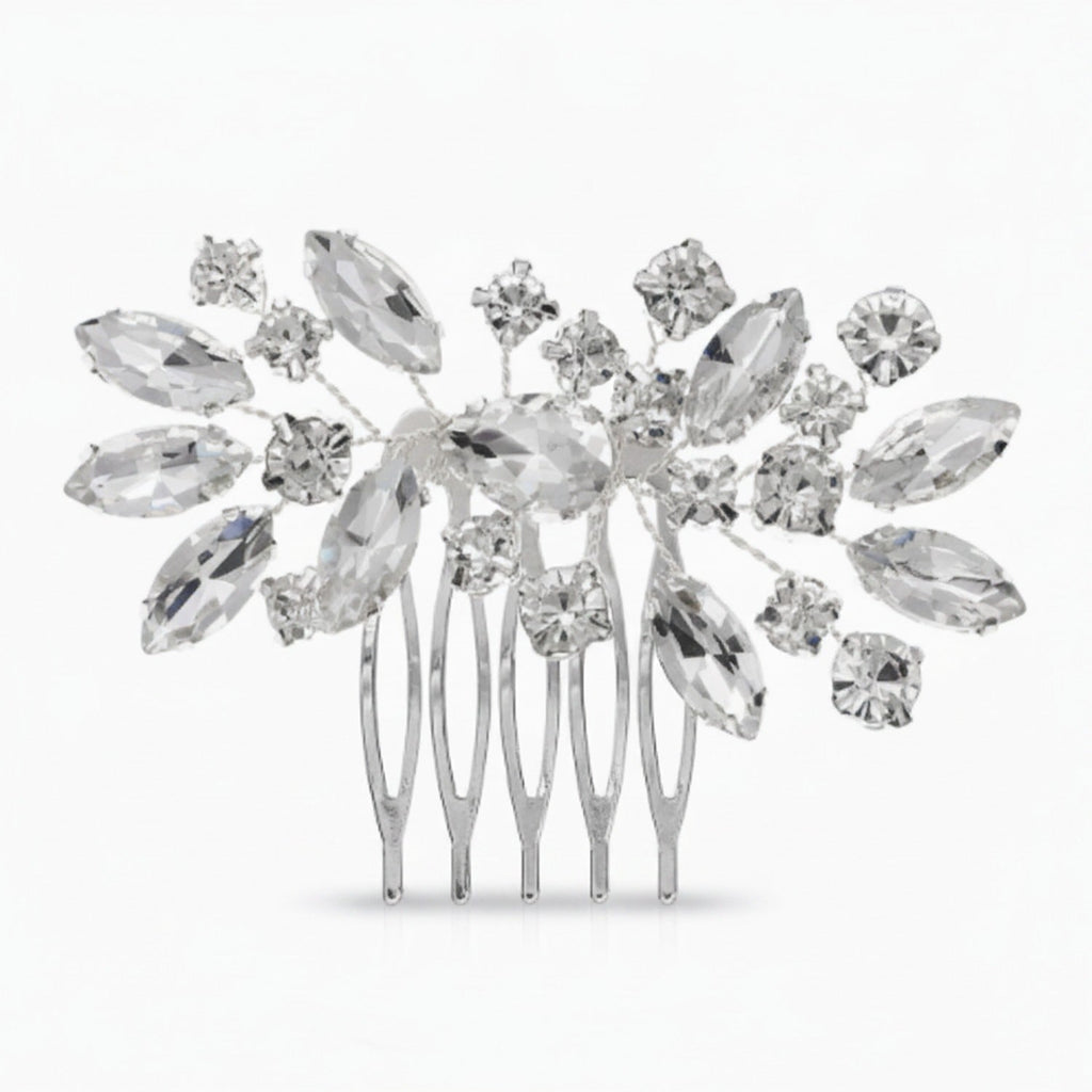 Crystallized Statement Hair Comb - Silver – hair accessories (view 1)