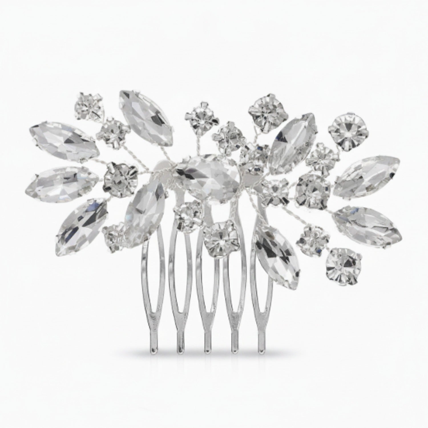 Crystallized Statement Hair Comb - Silver – hair accessories (view 1)