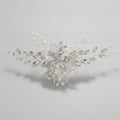 Crystal Floral Hair Comb - Silver White Diamond