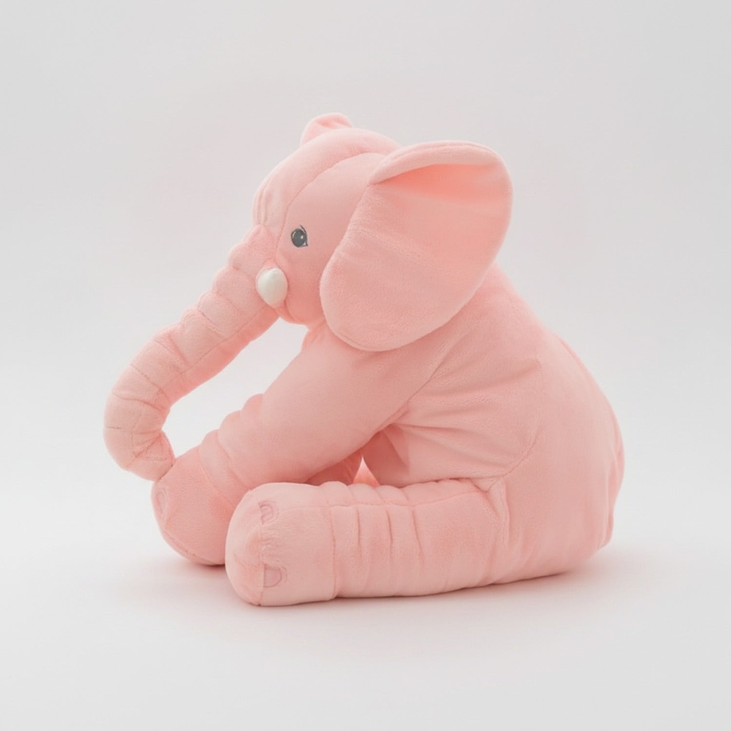 Adorable Pink Sitting Elephant Plush
