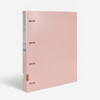 Leather 2-Ring Binder with Rose Clasps - Pink