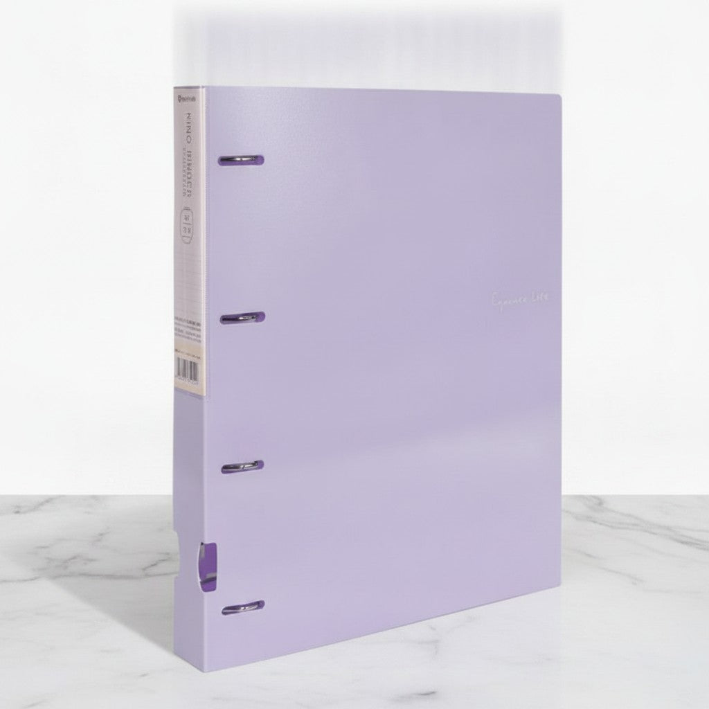 Leather 2-Ring Binder with Rose Clasps - Purple