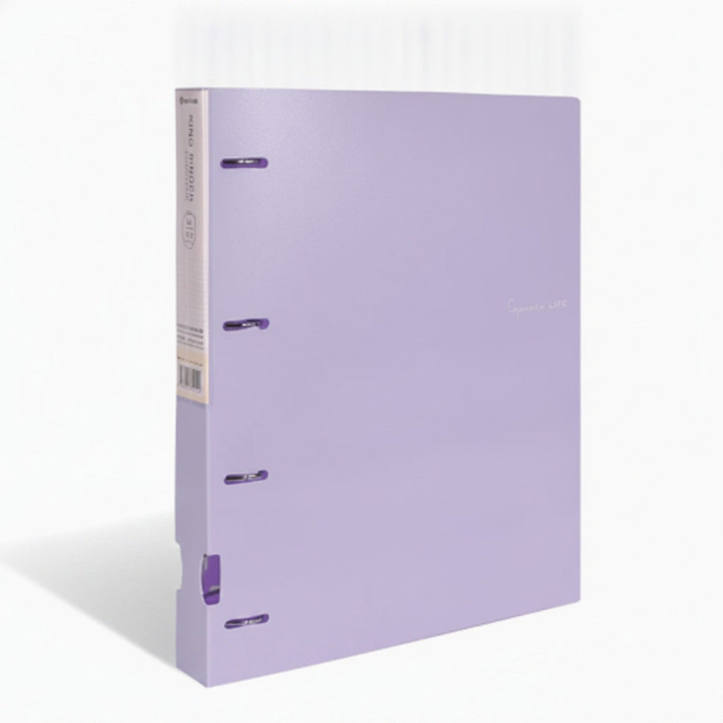 Leather 2-Ring Binder with Rose Clasps - Purple