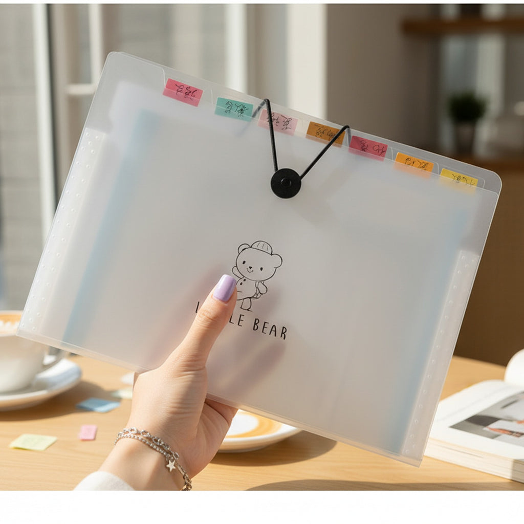 Little Bear Accordion File Organizer With Colorful Tabs – stationery (view 3)