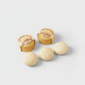 Cream Pleated Bun Squishies Set