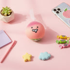 Pink Lychee Squishy With Smiling Face Charm